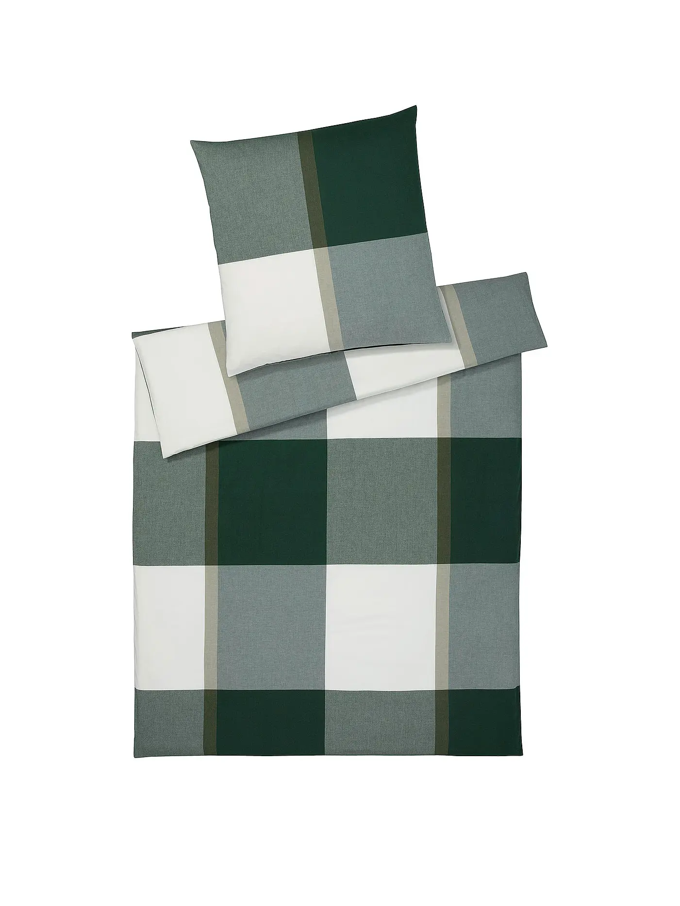 ELEGANTE | Flanell Bettwäsche BERKELEY 70x90cm/140x200cm Smoke | grün